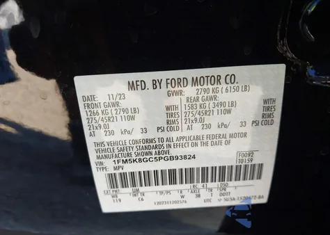 2023 Ford Explorer St z USA, uszkodzony, nr VIN 1FM5K8GC5PGB93824